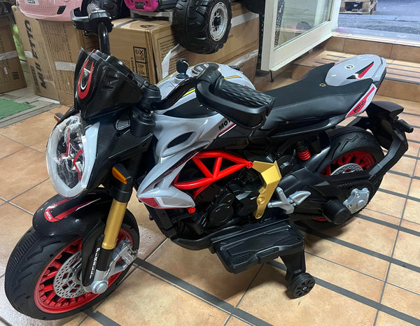 MOTO DA PISTA 12V COLORE ARGENTO