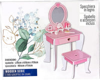 SPECCHIERA BEAUTY CON ACCESSORI IN LEGNO