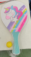 RACCHETTE IN LEGNO CON PALLINA - UNICORNO
