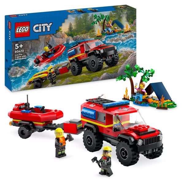 60412 LEGO CITY FUORISTRADA ANTINCENDIO E GOMMONE DI SALVATAGGIO