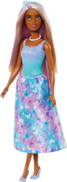 BARBIE FAIRYTALE PRINCESS CARNAGGIONE SCURA E ABITO LILLA