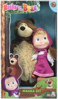 MASHA SET BAMBOLA 23 CM E ORSO PELUCHE 43 CM