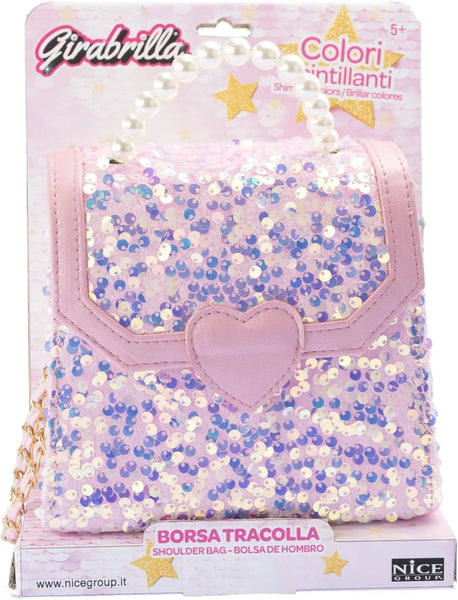 GIRABRILLA BORSETTA POCHETTE CON MANIGLIA DI PERLE E TRACOLLA