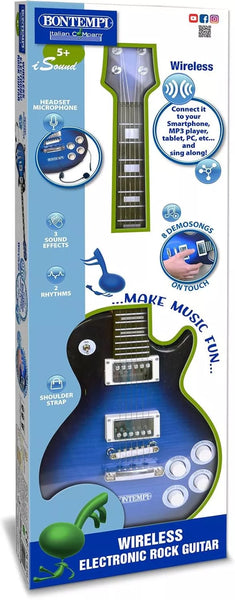 CHITARRA ELETTRONICA CON MICROFONO E CON WIRELESS BLU