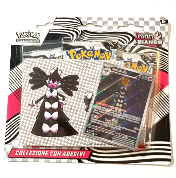 POKEMON COLLEZIONE CON ADESIVI FUOCO BIANCO