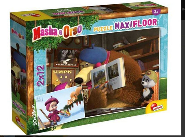 MASHA PUZZLE MAXIFLOOR 2 X 12 GIOCHIAMO ANCORA!