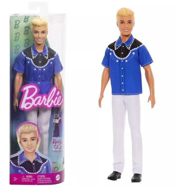 KEN FASHION CAMICIA BLU DA CAWBOY