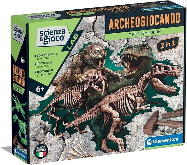 ARCHEOGIOCANDO- T-REX E SMILODONTE 2IN1