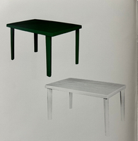 TAVOLO RETTANGOLARE 125X75 BIANCO - VERDE - VENDITA UNITARIA COLORE A SCELTA