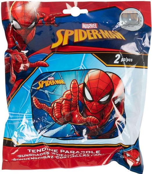 COPPIA TENDINE AUTO PARASOLE LATERALI SPIDERMAN