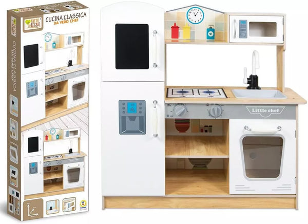 MEGA CUCINA H.83 CM CON LAVELLO IN LEGNO