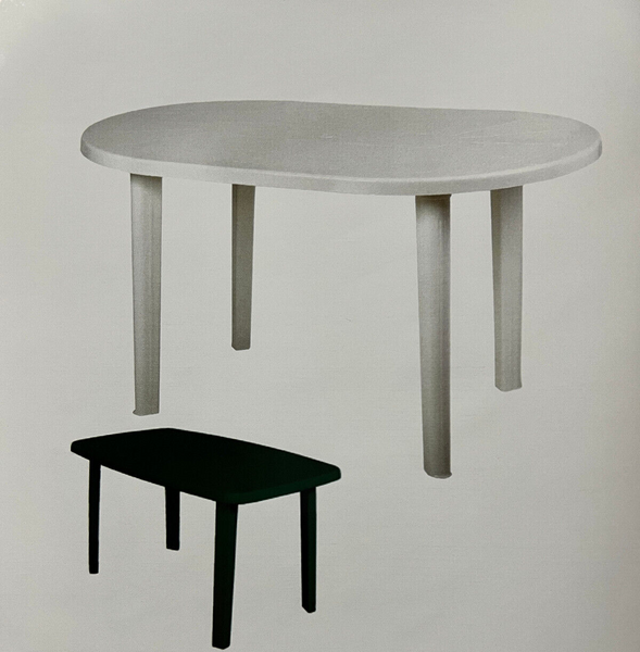 TAVOLO OVALE 140X90 BIANCO - VERDE - VENDITA UNITARIA SOGGETTO A SCELTA