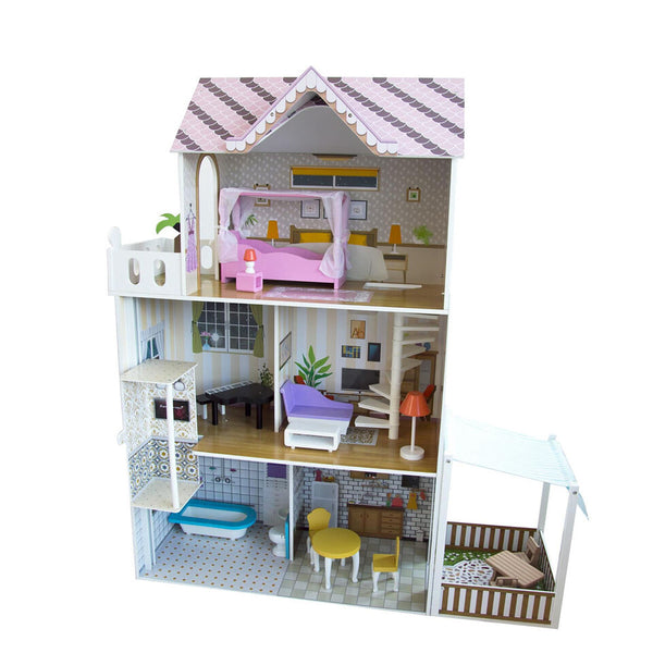 CASA BAMBOLE IN LEGNO CON ACCESSORI