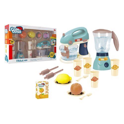 PLAYSET FRULLATORE MIXER CON FRUTTA E ACCESSORI