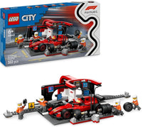 LEGO CITY 60443 PIT STOP E MECCANICI CON MONOPOSTO FERRARI F1
