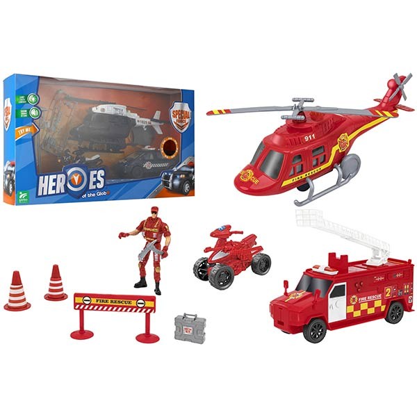 PLAYSET POLIZIA / POMPIERI 2 PERSONAGGI E ACCESSORI VENDITA UNITARIA SOGGETTO CASUALE