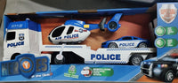CAMION PORTAUTO CON VEICOLO CON LUCI E SUONI POLICE