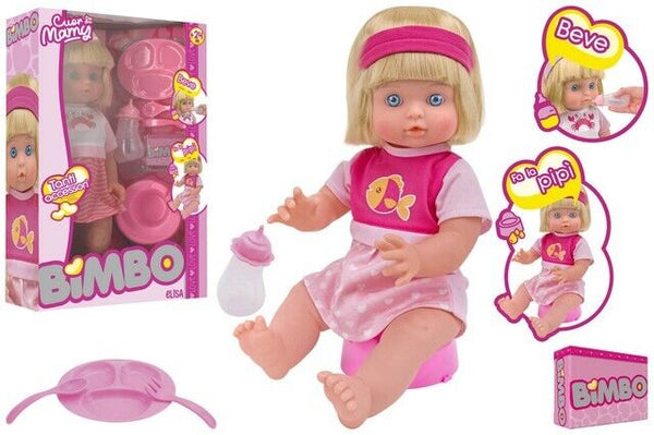 BAMBOLA BEVE E BAGNA 40 CM CON ACCESSORI VENDITA UNITARIA CASUALE