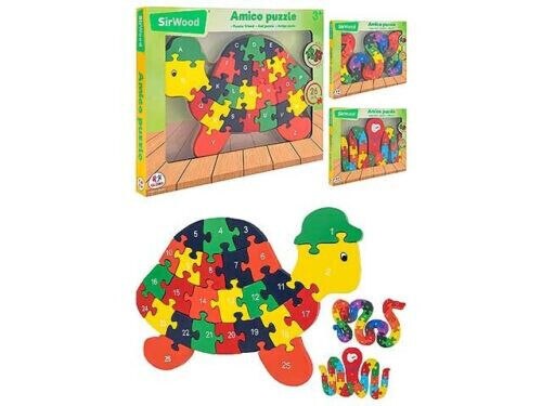PUZZLE LEGNO 26 PZ LETTERE/NUMERI VENDITA UNITARIA CASUALE